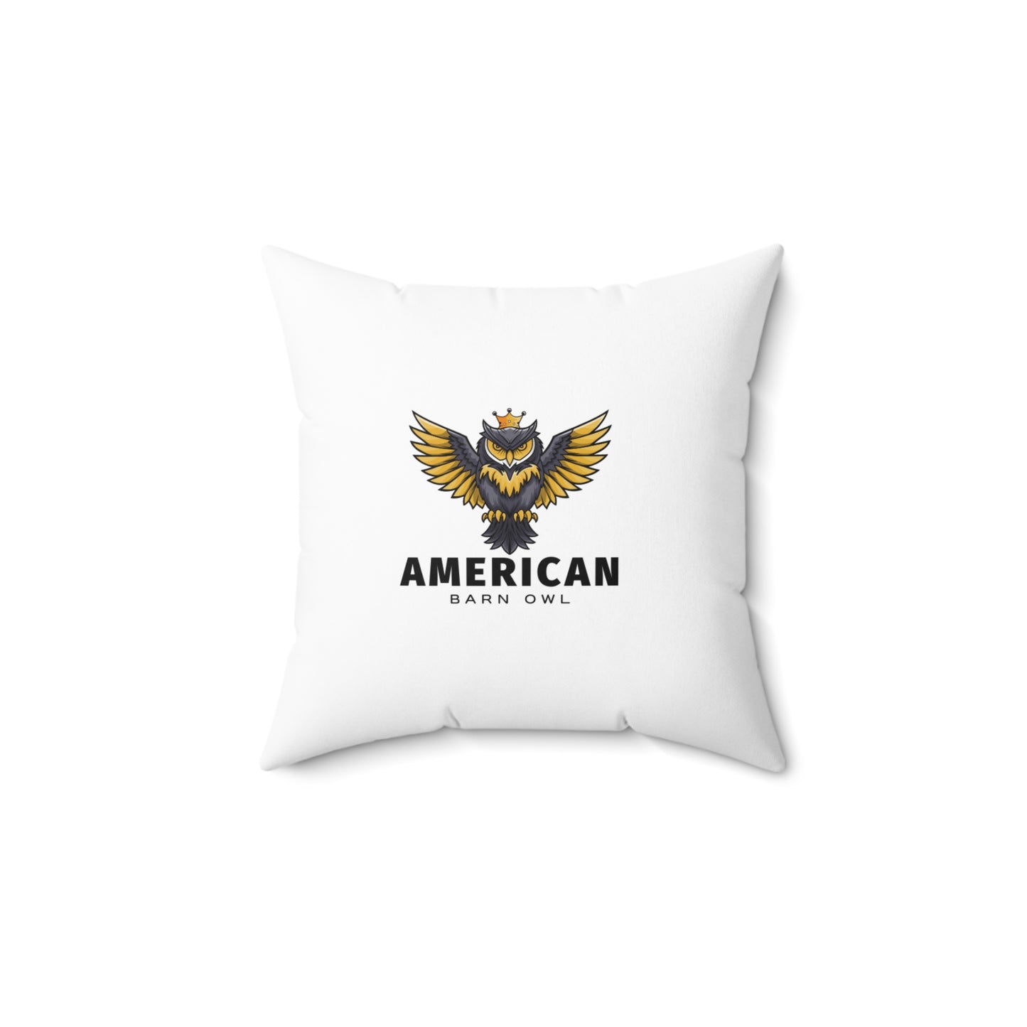 American Barn Owl Spun Polyester Square Pillow