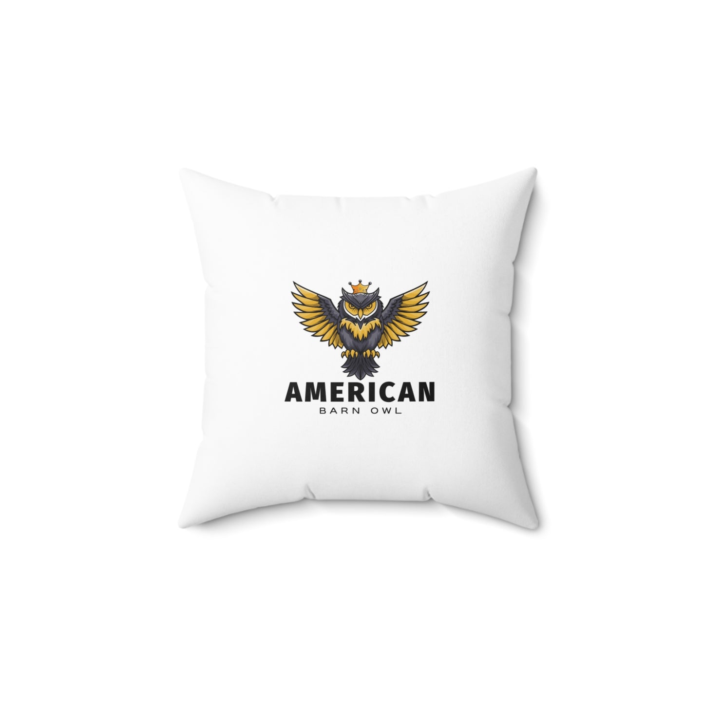 American Barn Owl Spun Polyester Square Pillow