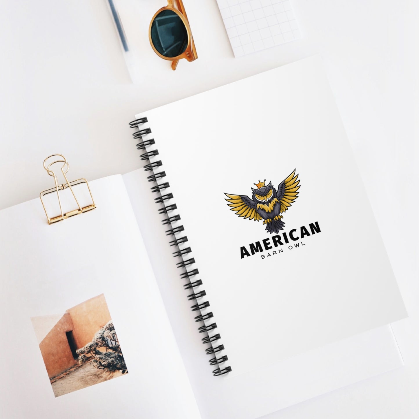 American Barn Owl Spiral Notebook - Ruled Line